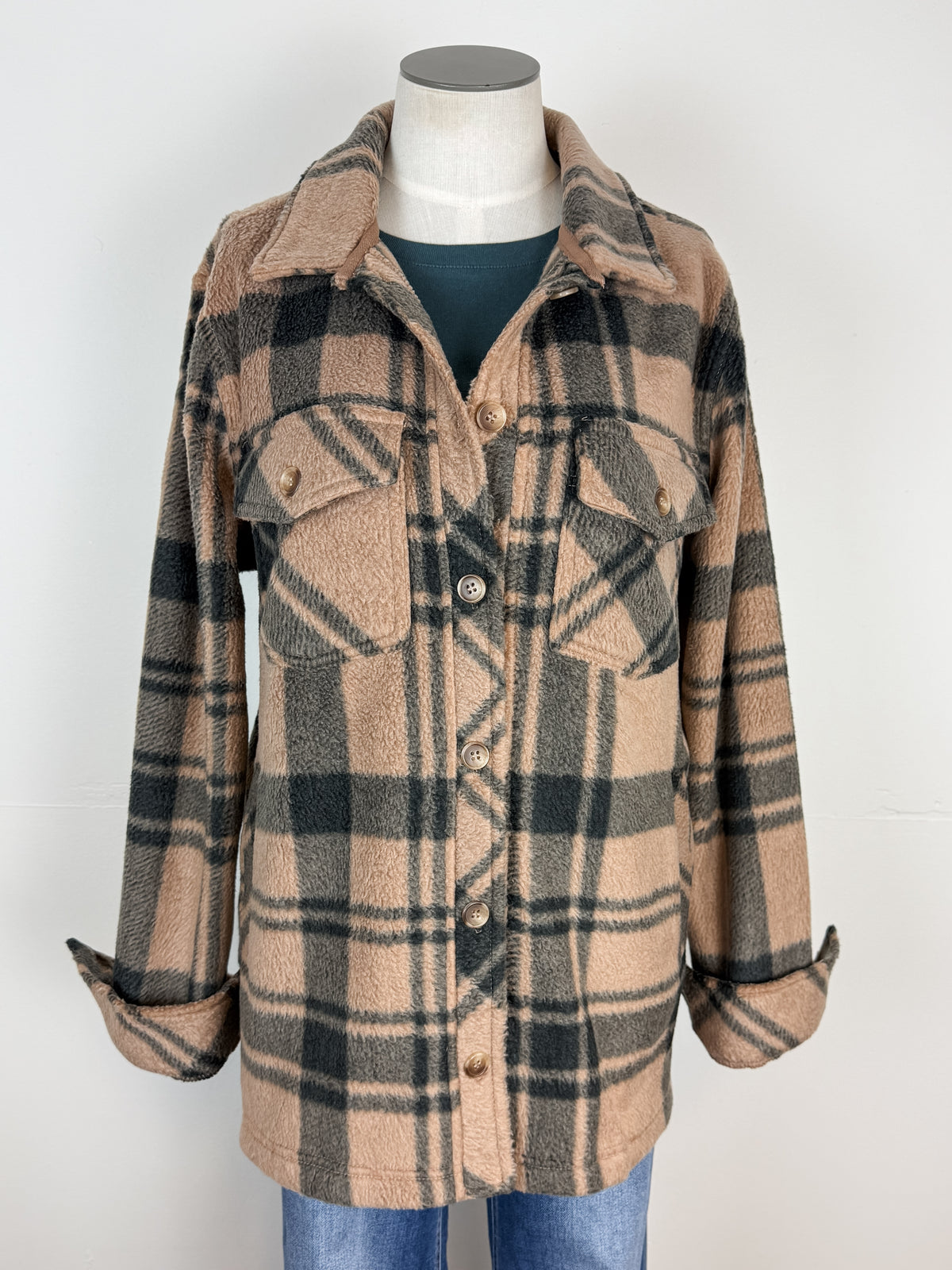 Thread & Supply Santa Fe Jacket in Pecan Black Plaid
