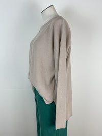 Hazel Mini Waffle Crew in Taupe
