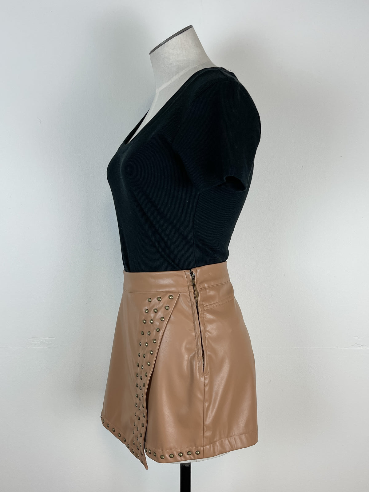 Aster Studded Skort in Mocha