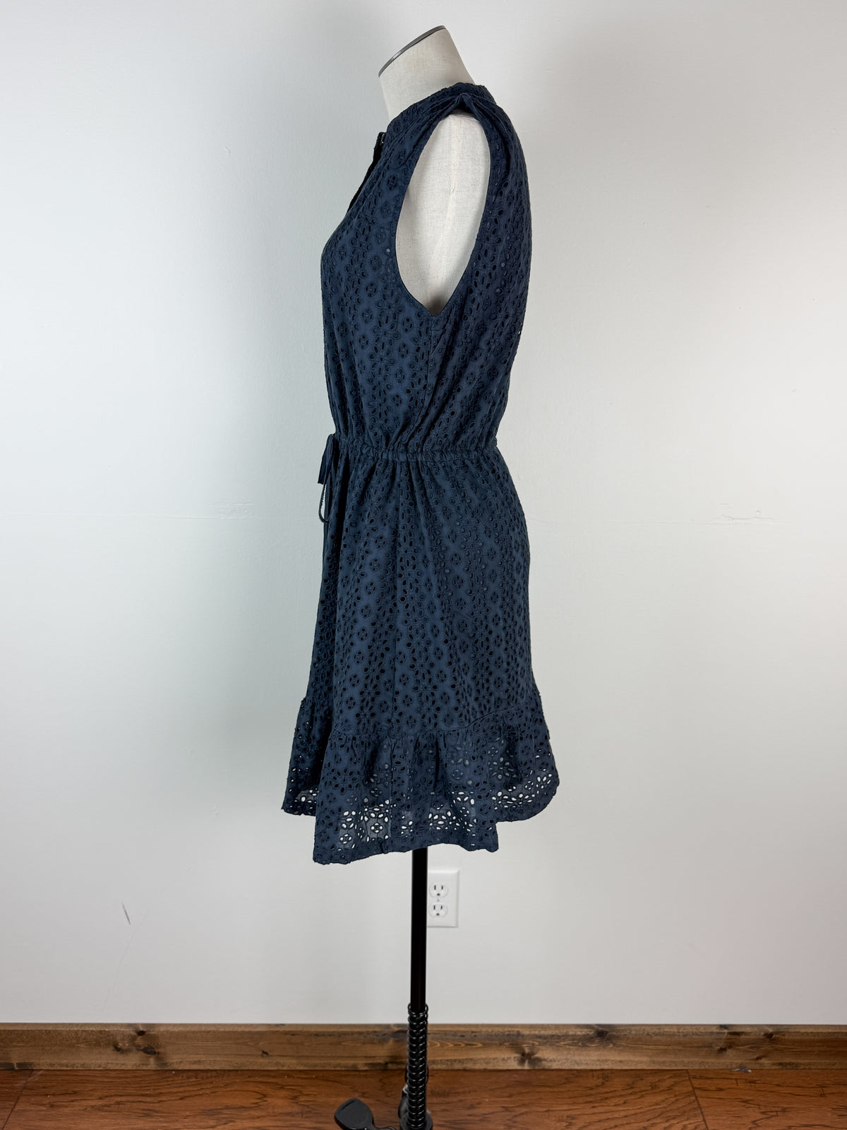 Mira Eyelet Dress in Navy