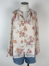 Lulu Floral Blouse in Dusty Rose/Natural