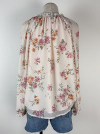 Lulu Floral Blouse in Dusty Rose/Natural