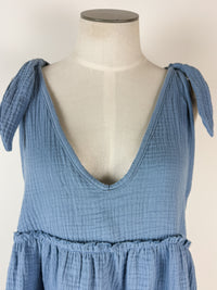 Thea Tie Shoulder Tank in Sky