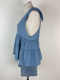 Thea Tie Shoulder Tank in Sky