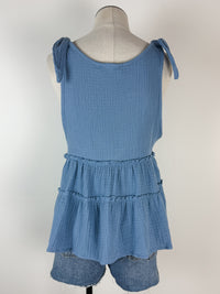 Thea Tie Shoulder Tank in Sky