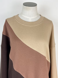 Everly Striped Pullover in Brown