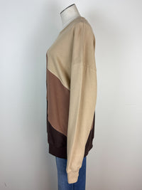 Everly Striped Pullover in Brown