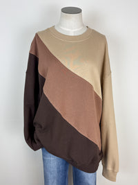 Everly Striped Pullover in Brown