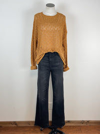 Asher Loose Knit Chenille Sweater in Golden Spice
