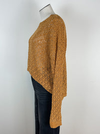 Asher Loose Knit Chenille Sweater in Golden Spice
