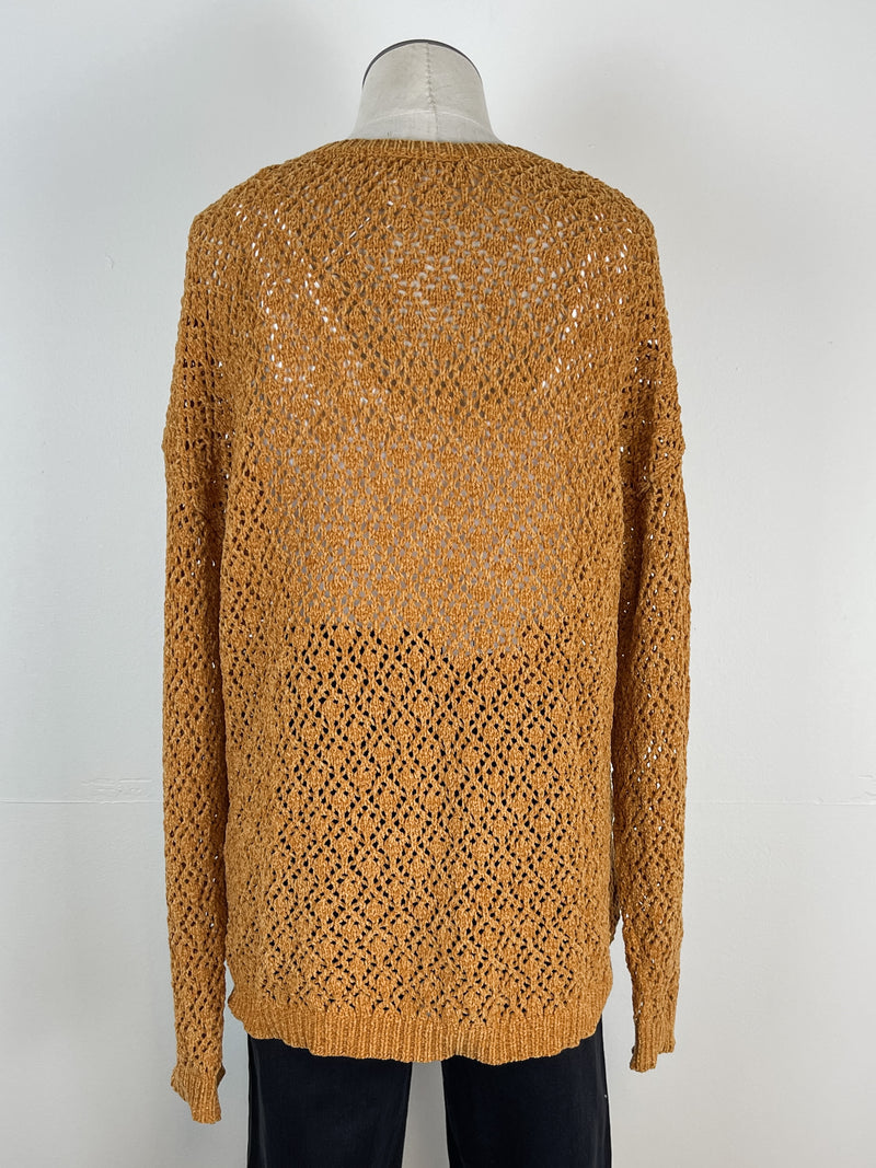 Asher Loose Knit Chenille Sweater in Golden Spice
