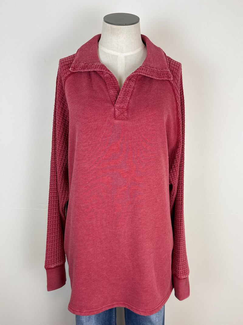 Laura Waffle Knit Pullover