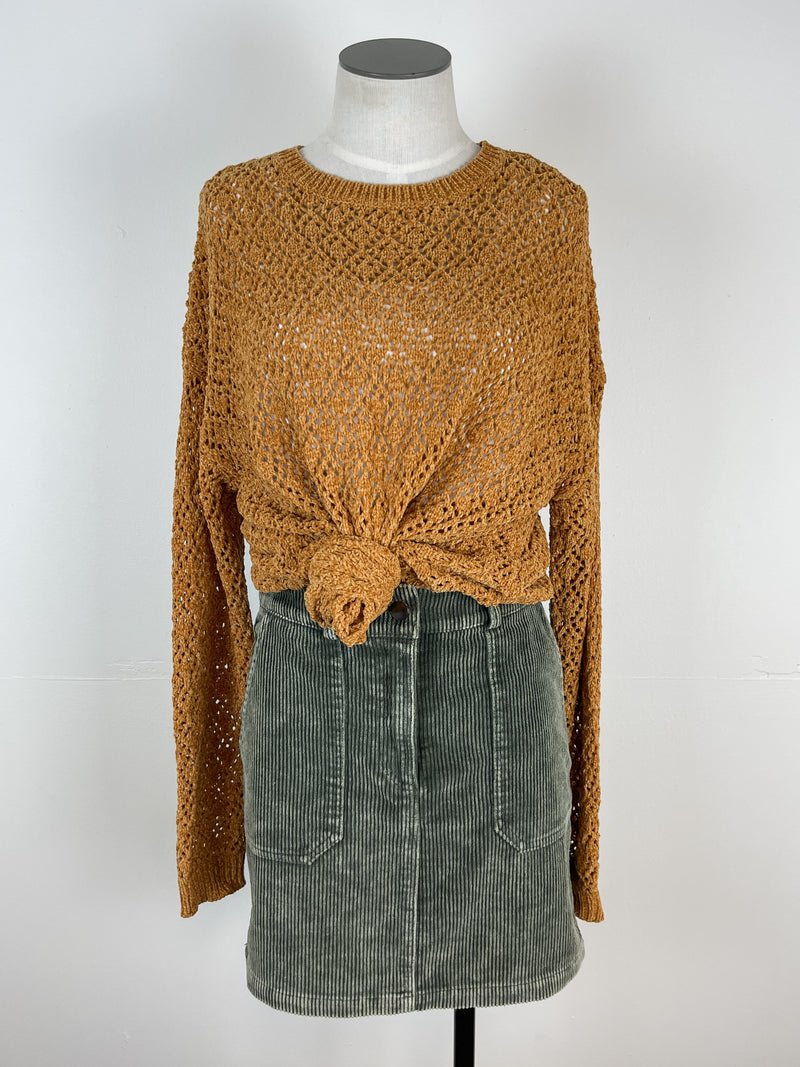 Asher Loose Knit Chenille Sweater in Golden Spice