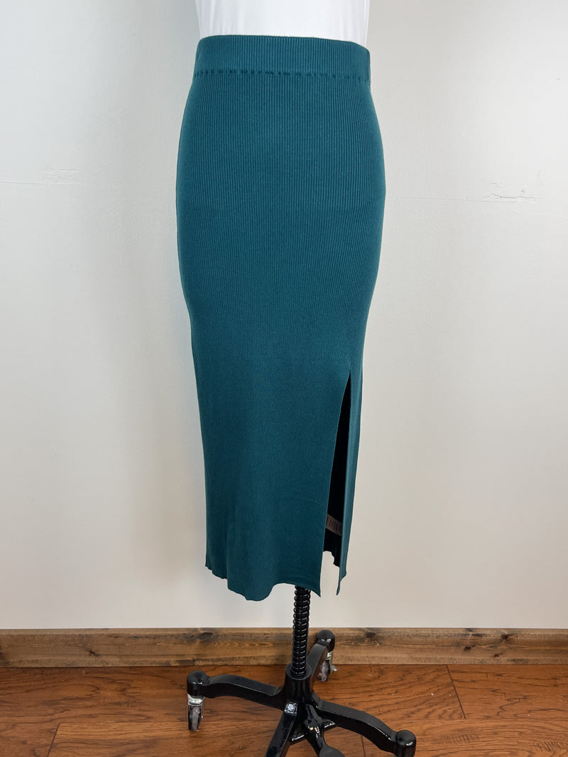 Briar Midi Sweater Skirt in Peacock