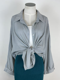Linden Striped Button Down in Denim