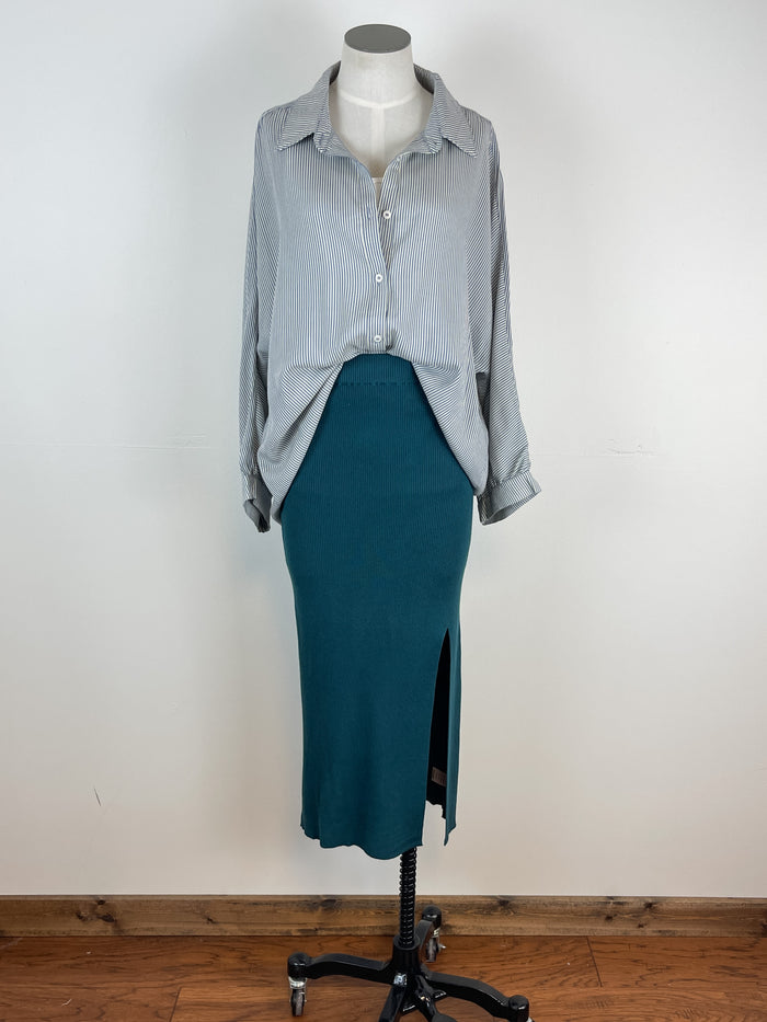 Briar Midi Sweater Skirt in Peacock