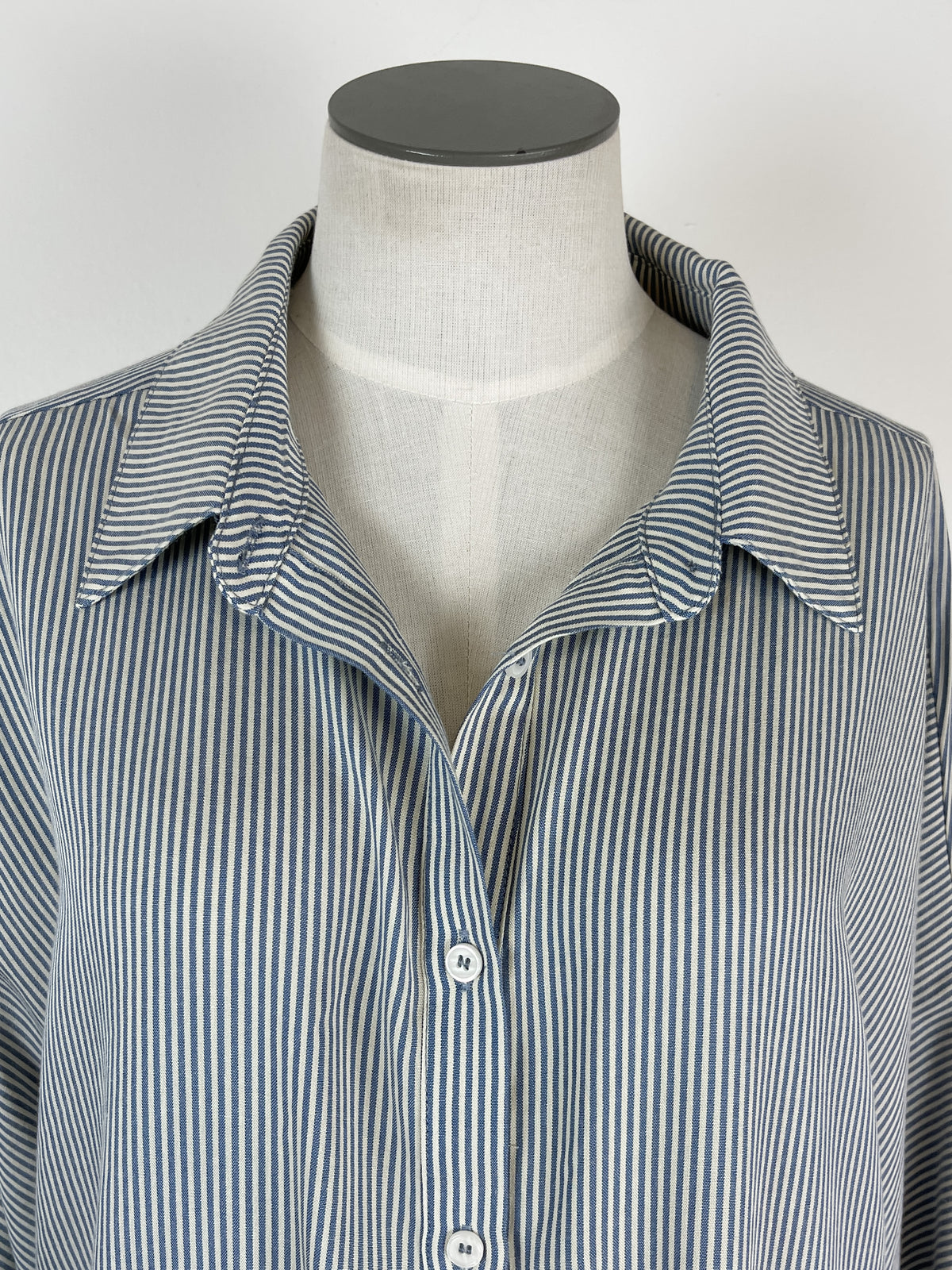 Linden Striped Button Down in Denim