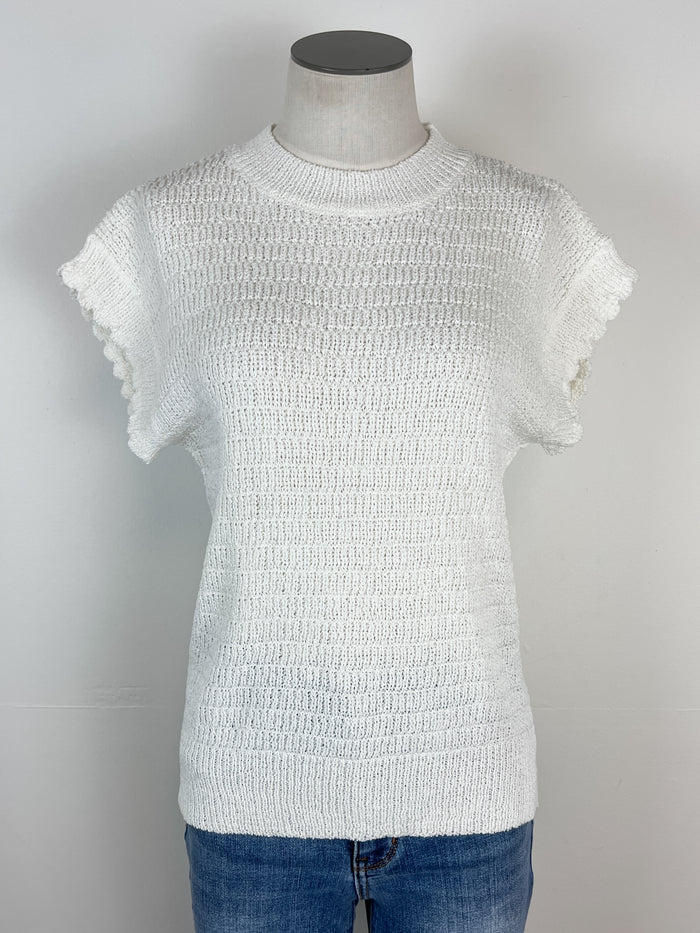 Hazel Sweater Top in Off White