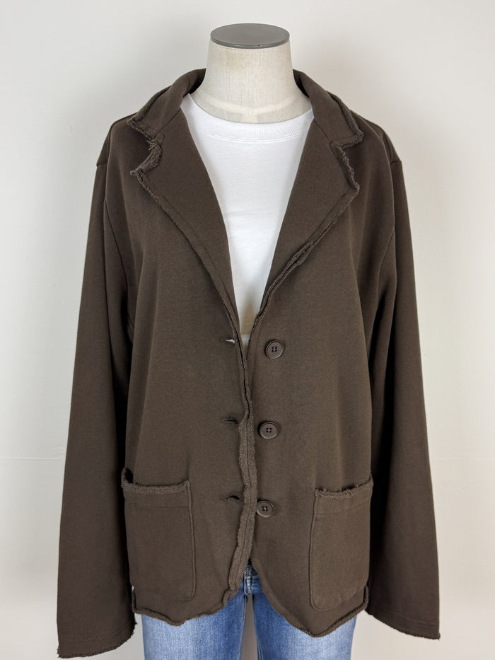 Hannah Raw Edge Blazer in Espresso
