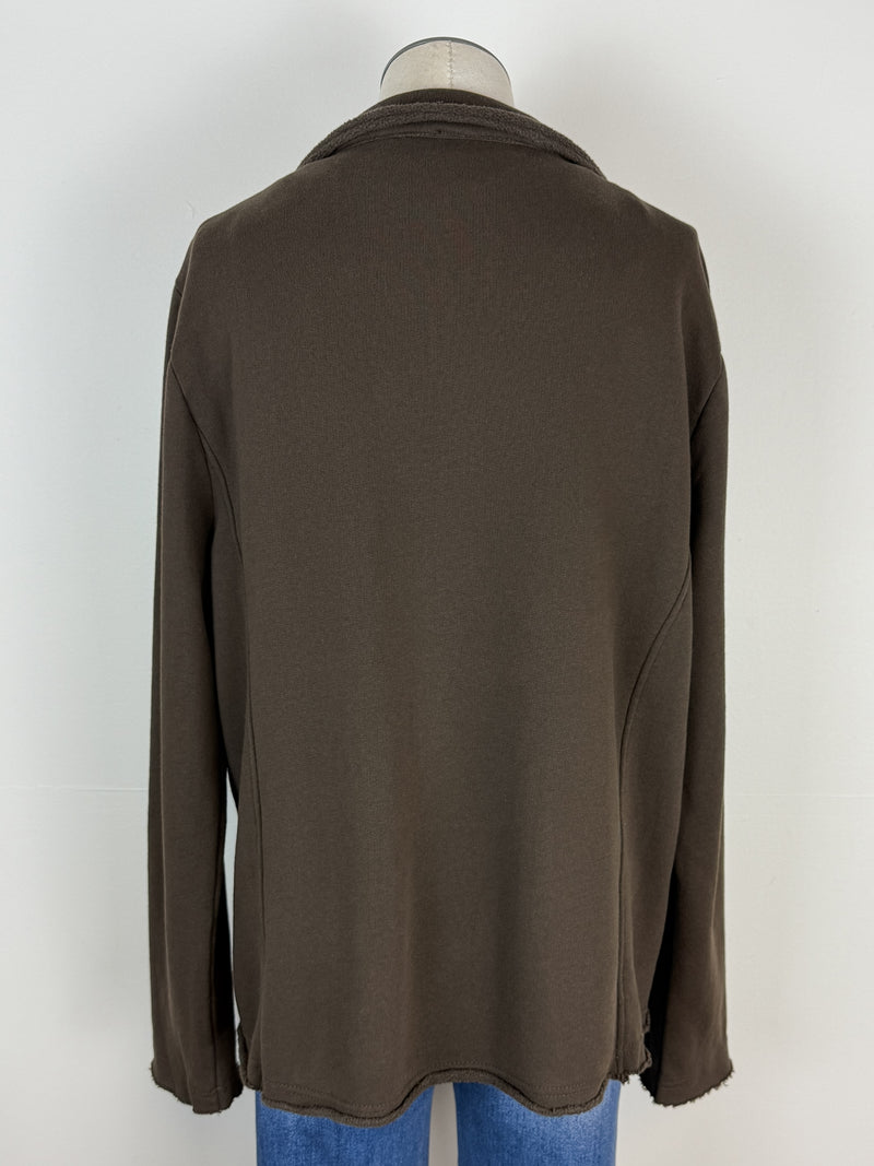 Hannah Raw Edge Blazer in Espresso