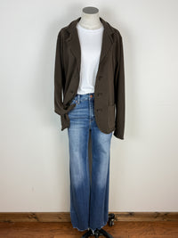 Hannah Raw Edge Blazer in Espresso
