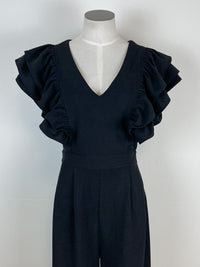 Daphne Ruffle Sleeve Jumpsuit in Black