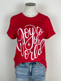 Joy To The World Tee in Red