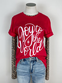 Joy To The World Tee in Red