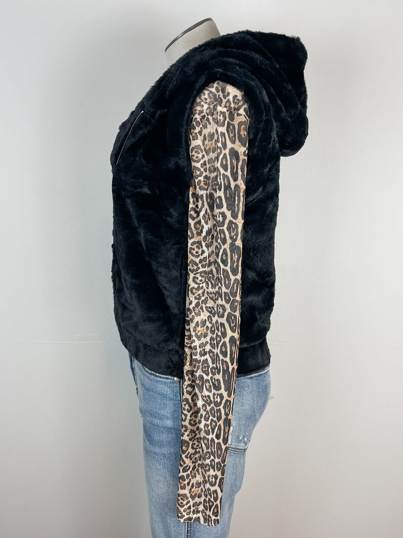 Felicity Hooded Faux Fur Vest