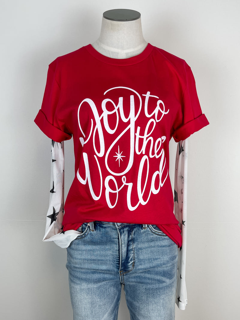 Joy To The World Tee in Red