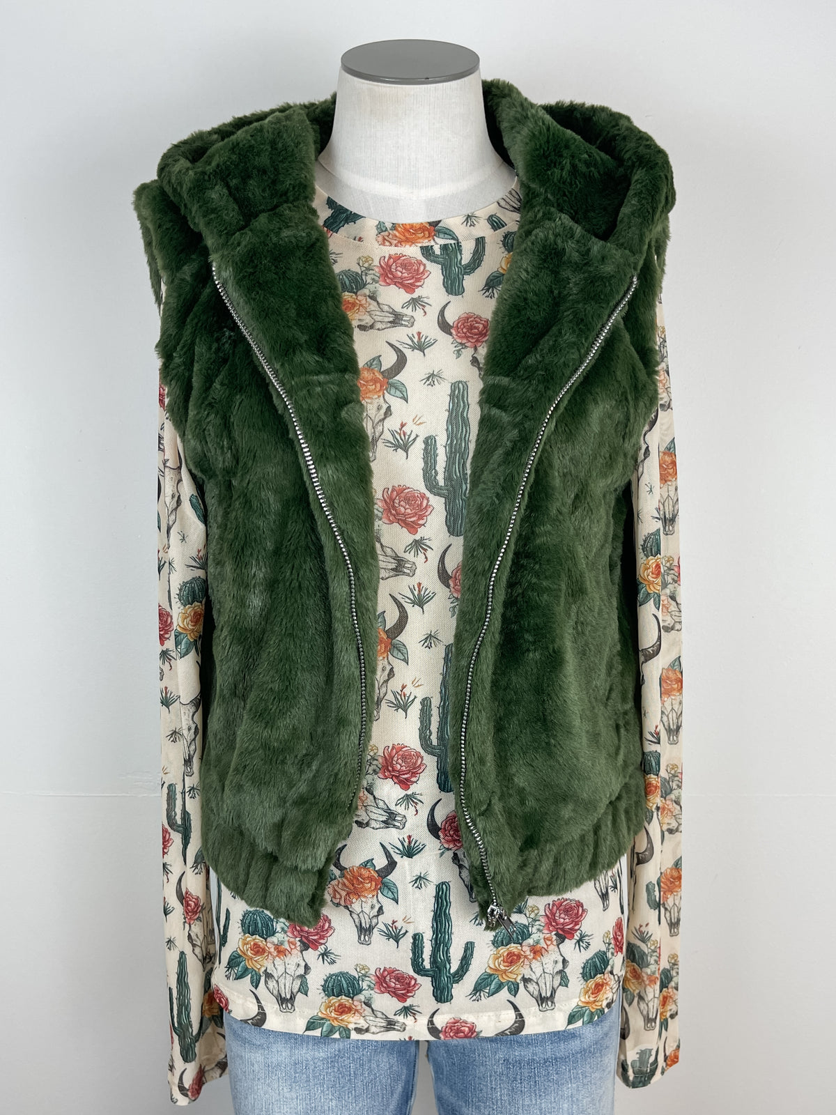 Felicity Hooded Faux Fur Vest