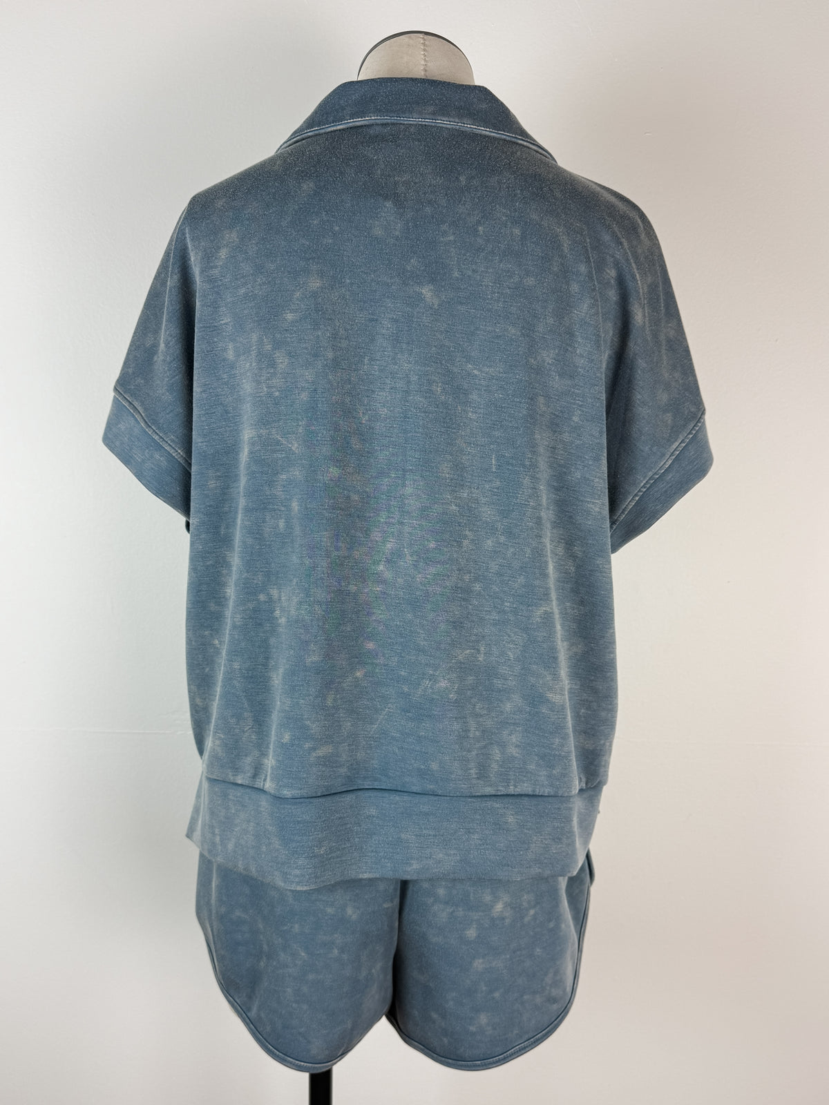 Ari Scuba Top and Shorts Set in Washed Navy