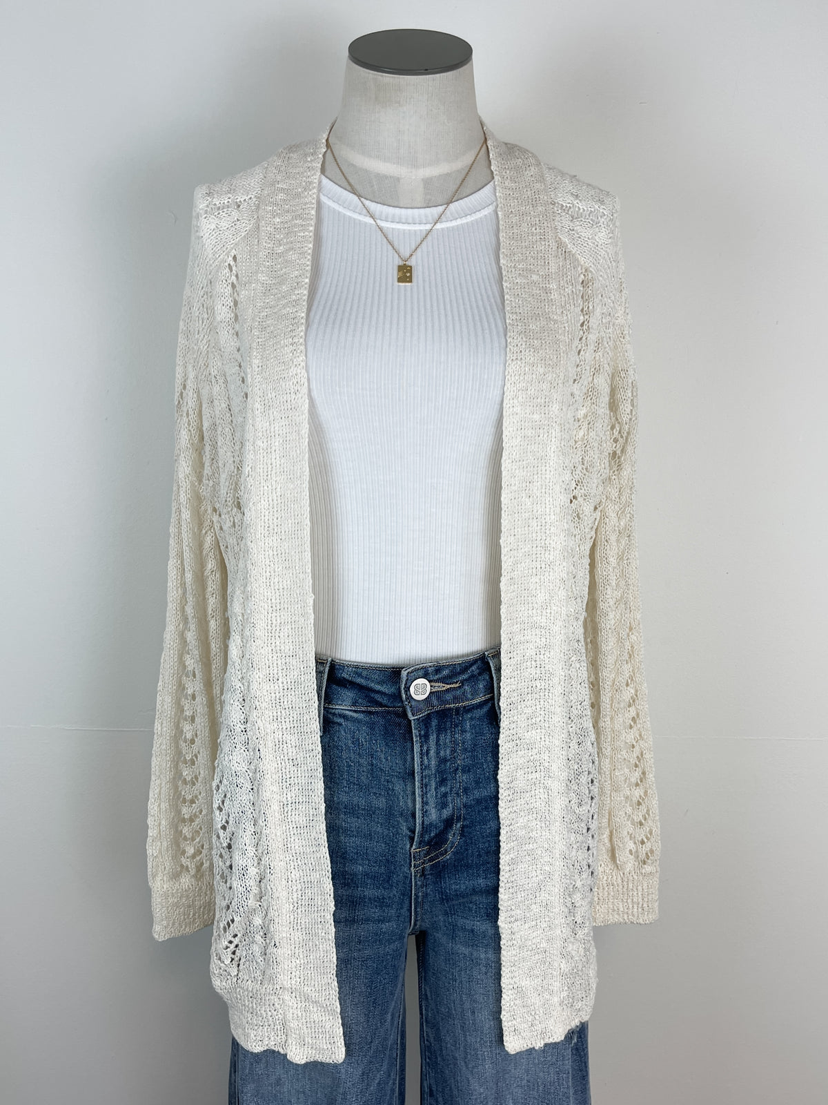 Lily Crochet Cardigan in Ivory