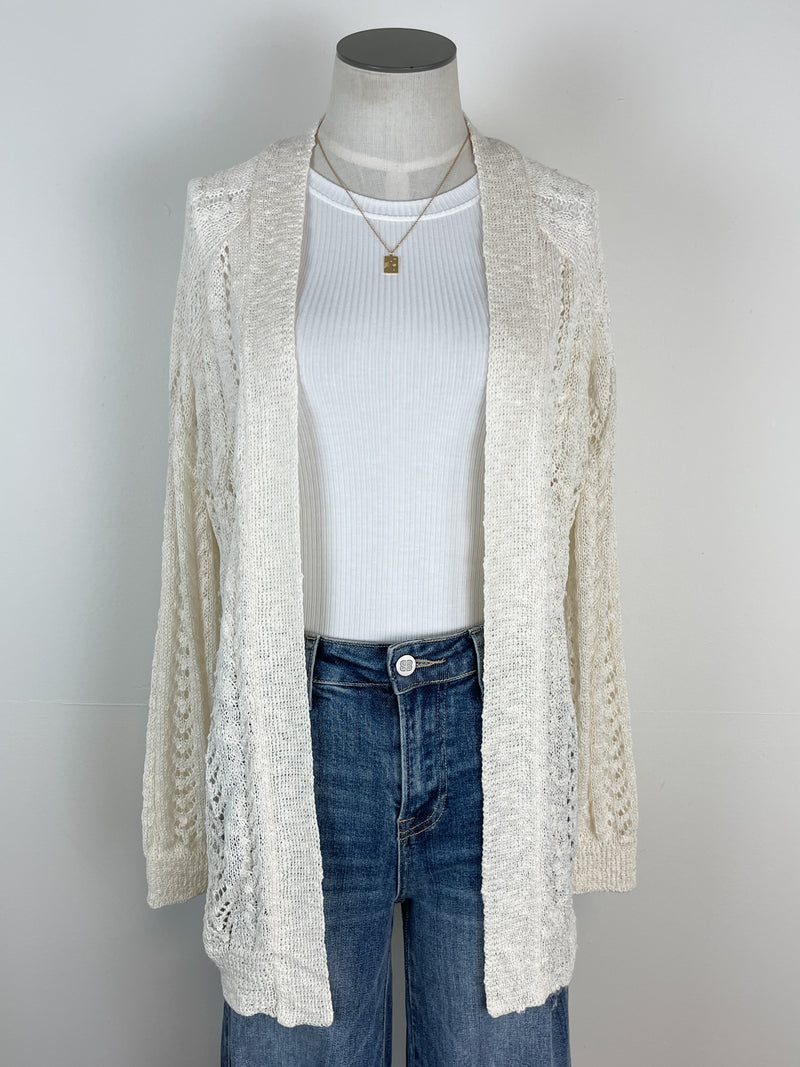 Lily Crochet Cardigan in Ivory