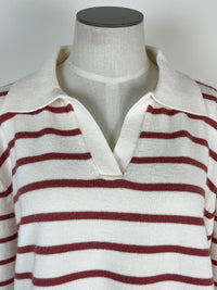 Cove Striped Sweater in Ivory/Clay