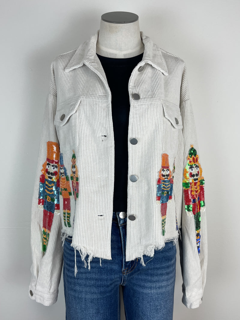 Nutcracker Corduroy Jacket in Off White