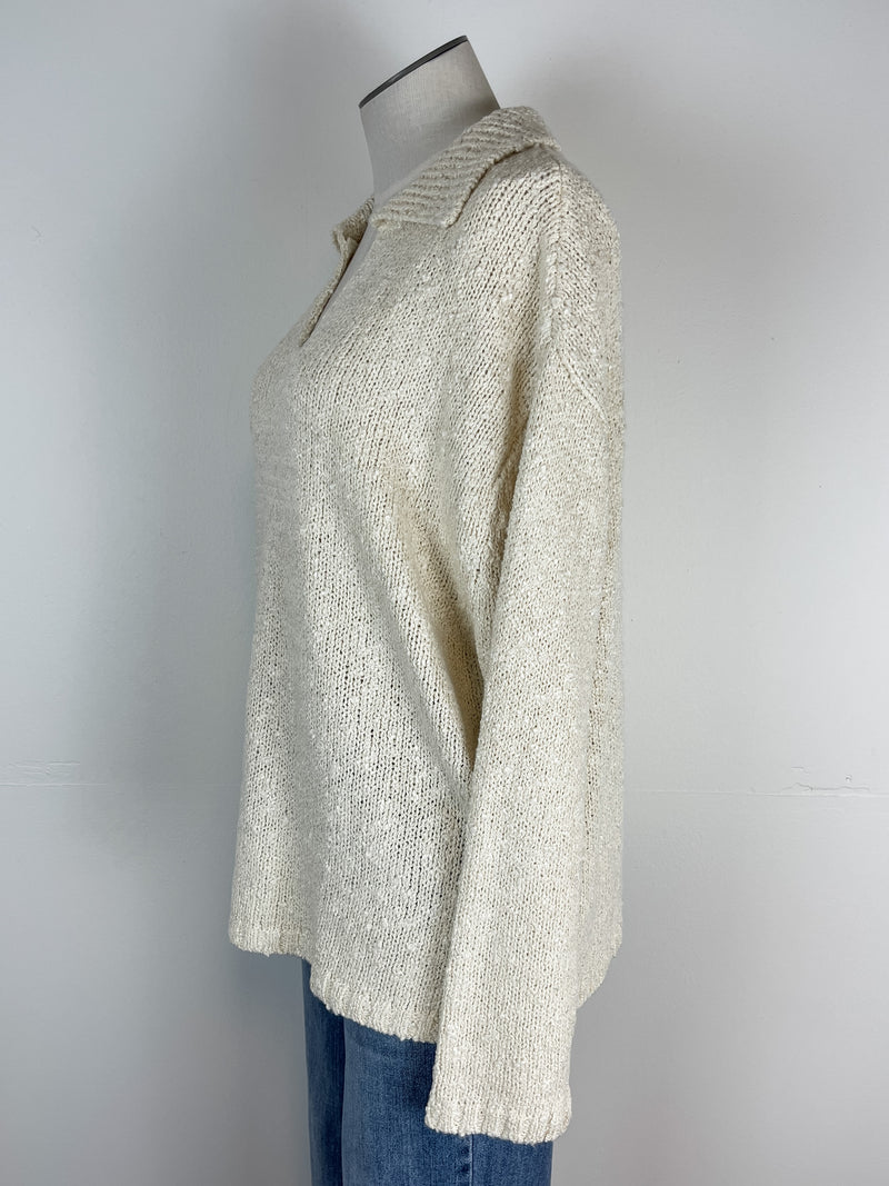 Marigold Collared Sweater in Ivory