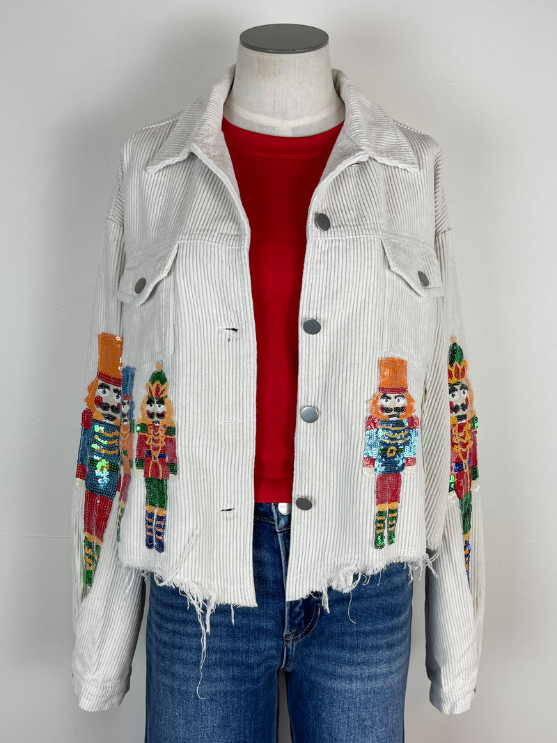 Nutcracker Corduroy Jacket in Off White