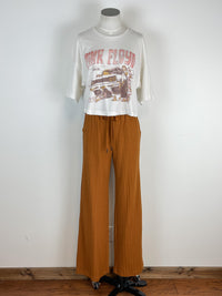 Pink Floyd Essex Cropped Tee in Off White