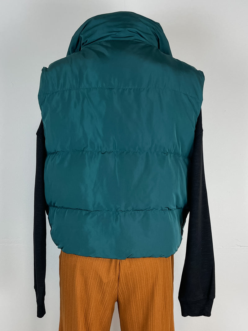 Raine Puffer Vest in Hunter Green