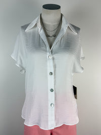 Drew Basic Button Up Blouse in Off White