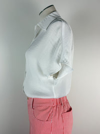 Drew Basic Button Up Blouse in Off White