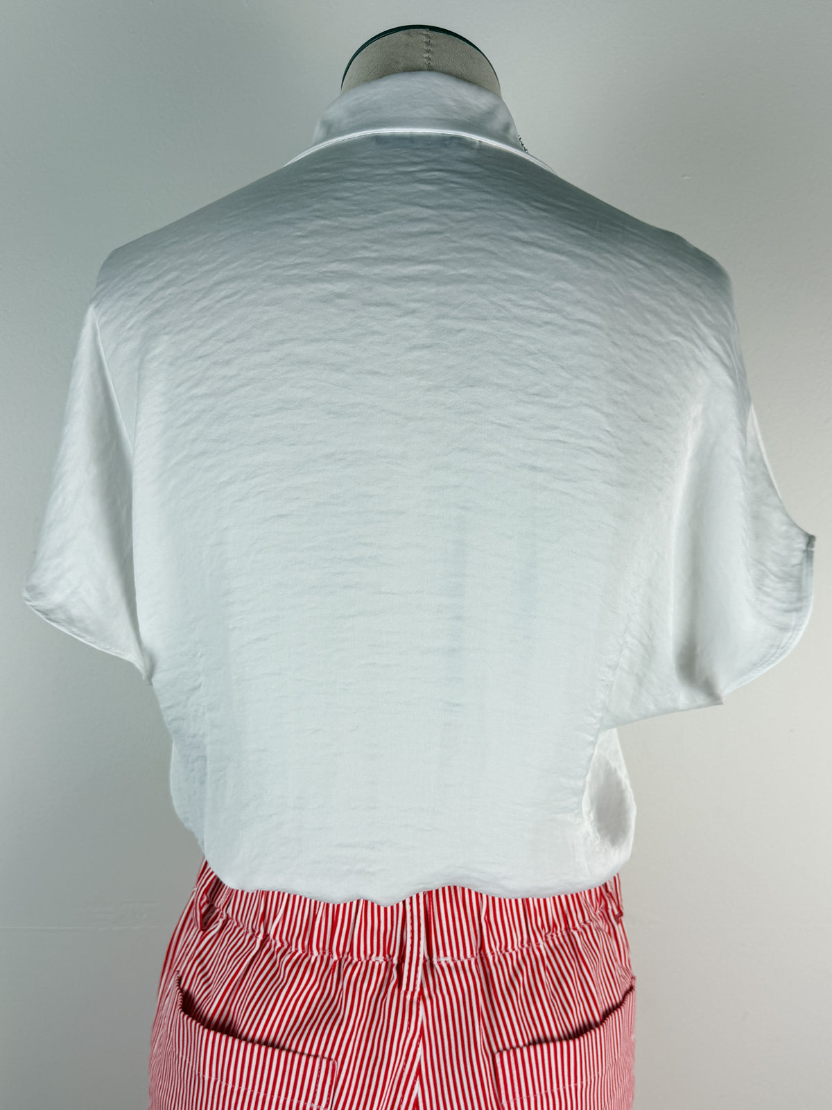 Drew Basic Button Up Blouse in Off White