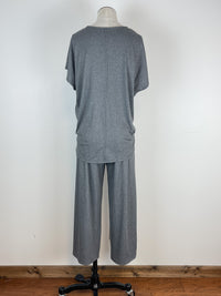 Waverly Ribbed Wide Leg Pant in Charcoal