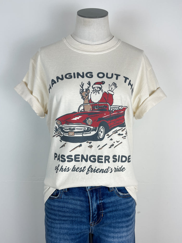 Passenger Side Christmas Tee in Ivory