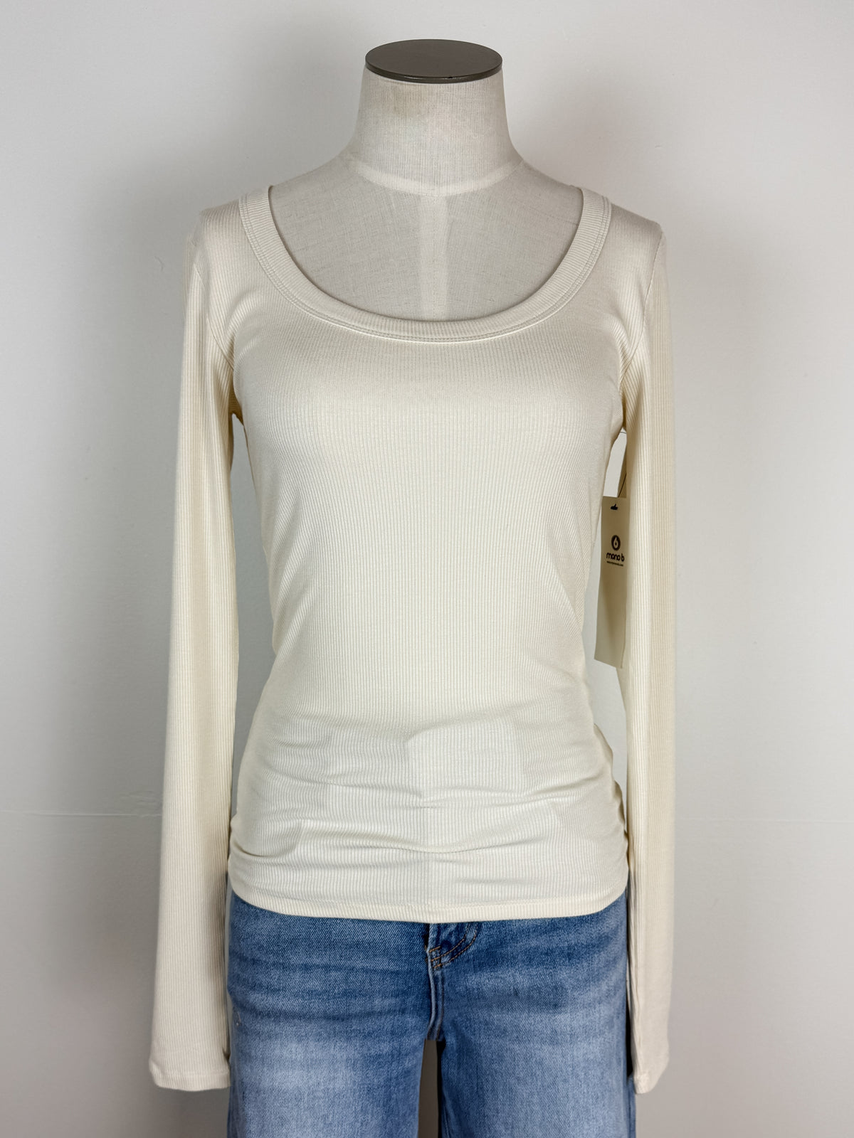 Eloise Scoop Neck Micro Ribbed Long Sleeve