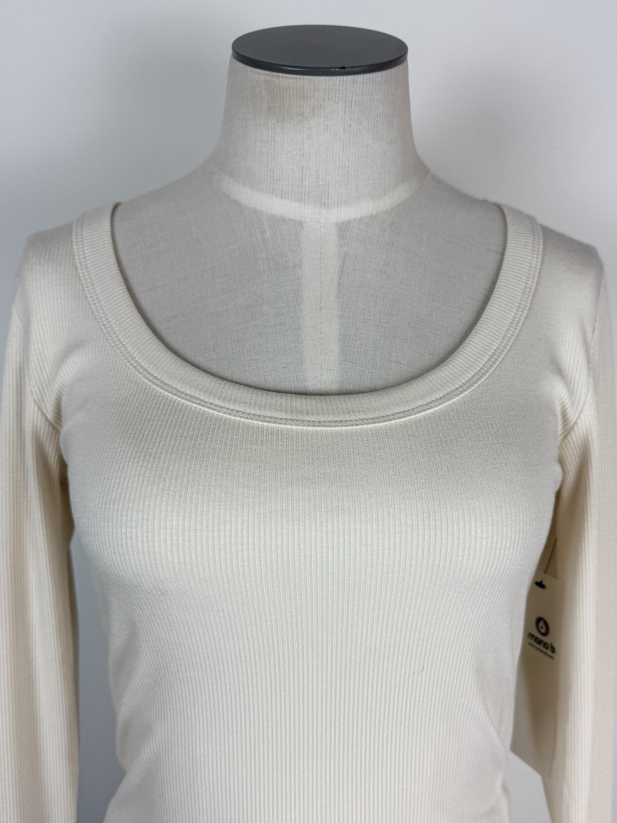 Eloise Scoop Neck Micro Ribbed Long Sleeve