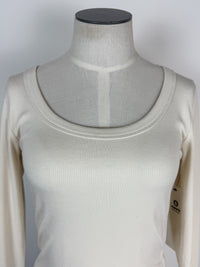 Eloise Scoop Neck Micro Ribbed Long Sleeve