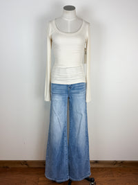 Eloise Scoop Neck Micro Ribbed Long Sleeve