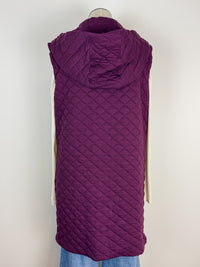 Madelyn Longline Quilted Vest in Plum